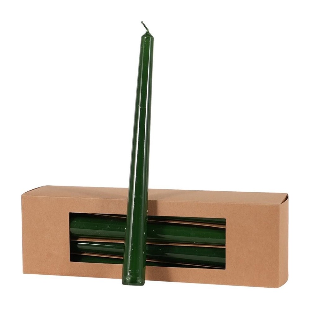 CANDELA SMALTATA H.25XD.21 MM. VERDE SCURO